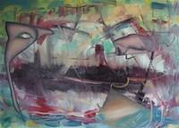 Poveglia.,  Oil on canvas, olej na płótnie, 70x100 cm, 2012