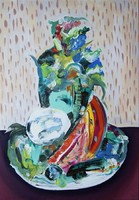 Nature of meditation., Natura medytacji., Oil on canvas, olej na płótnie, 100x70 cm, 2012