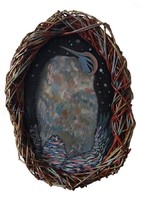 Galactic pingwin., Galaktyczny pingwin., Oil on board, olej na desce, 70x50 cm, 2013