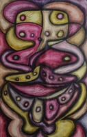 Great Mother V., Wielka Matka V., Oil on baner, olej na banerze, 74X47 cm, 2022